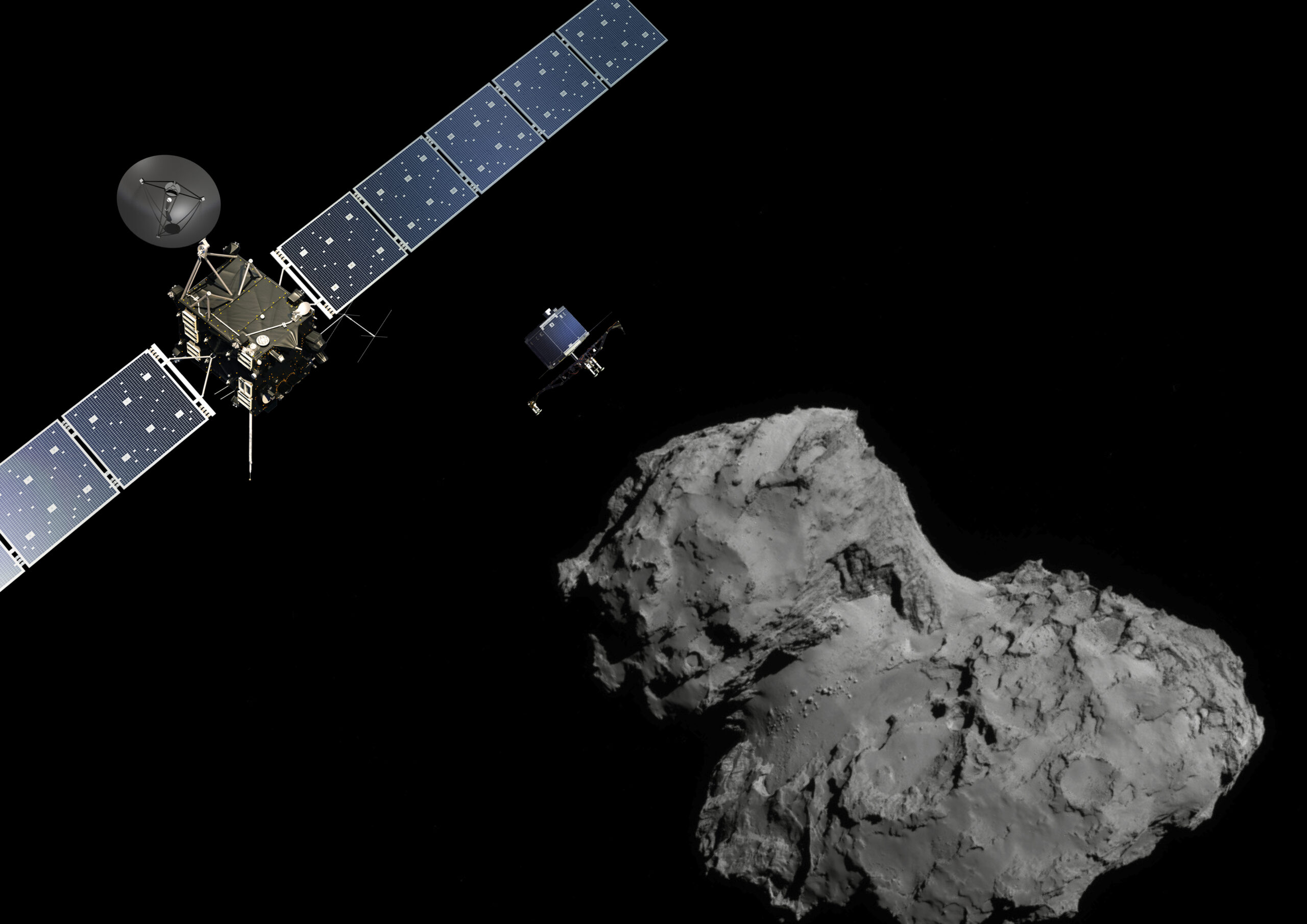 罗塞塔号和菲莱着陆器与彗星 67P 