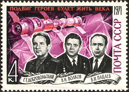 1971年苏联为联盟11号发行的纪念邮票