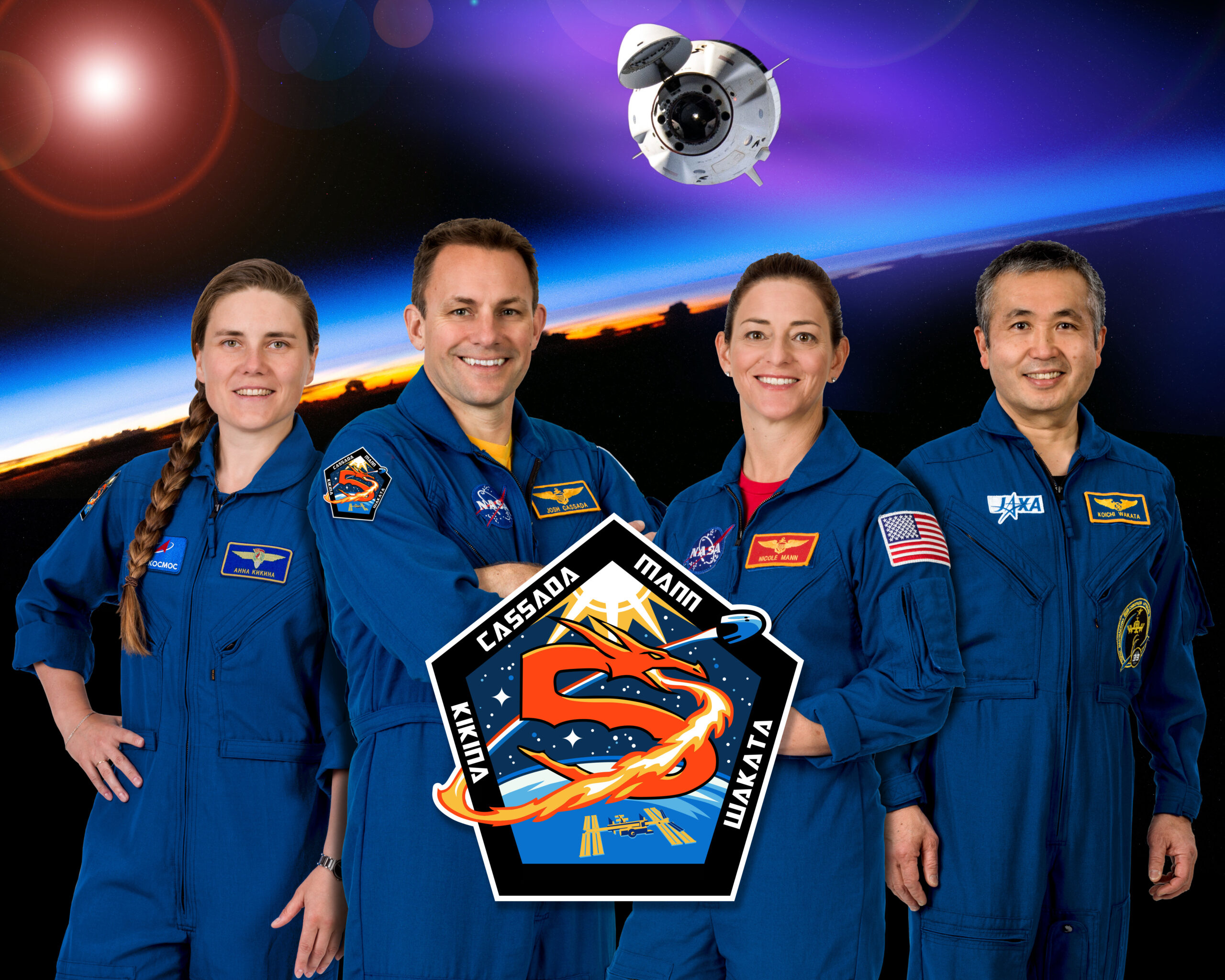 SpaceX 载人5号 - 安娜·基金娜， 约什·卡萨达，妮科尔·曼，若田光一